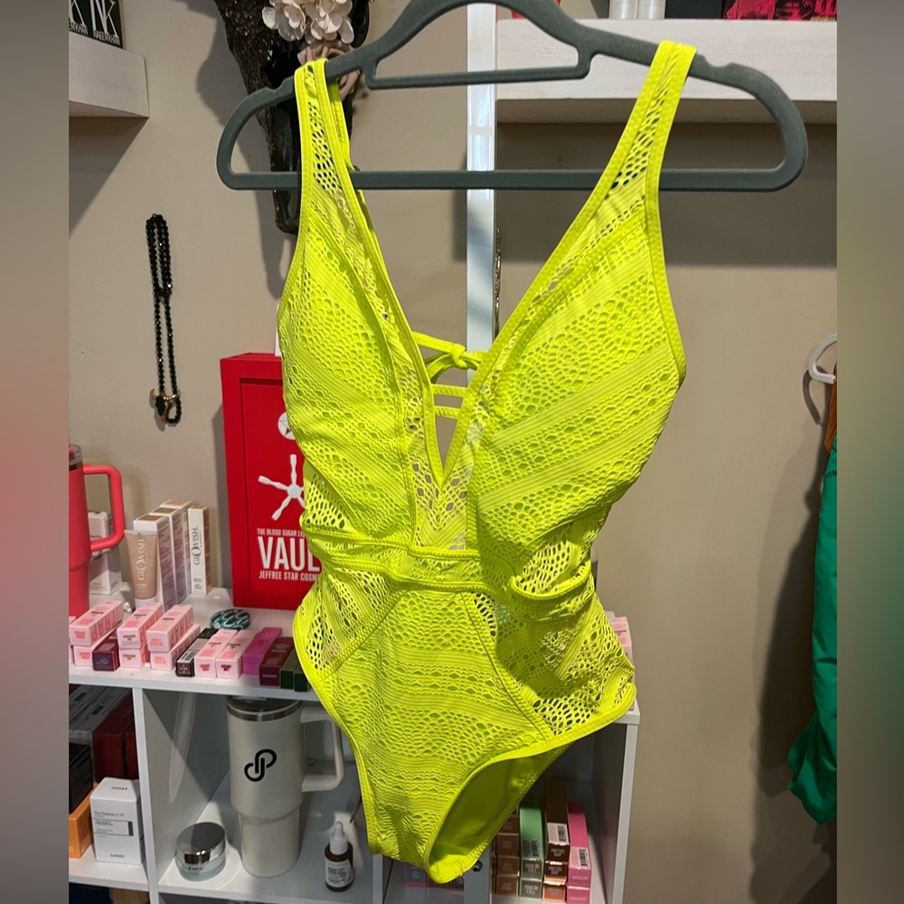 BECCA by Rebecca Virtue Color Play Crochet Plunge One Piece - Picture 8 of 10